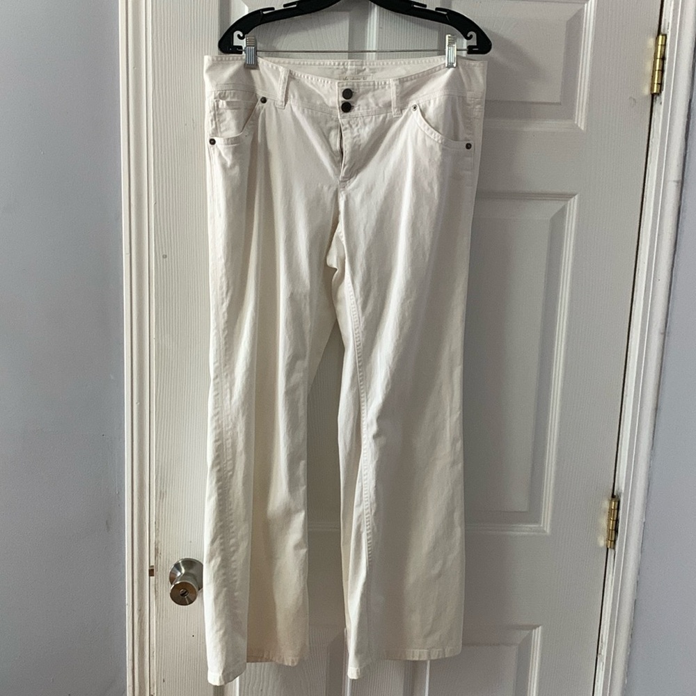White boot cut jeans